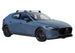 Сиви супер аеродинамични греди Yakima Flush греди за Mazda 3 хечбек модел от 2013 до 2019 година и от 2019 година нагоре