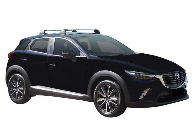 Сиви супер аеродинамични греди Yakima Flush греди за Mazda CX-3 модел от 2015 година и нагоре