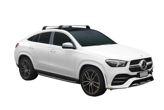 Сиви супер аеродинамични греди Yakima Flush греди за Mercedes GLE Coupe модел от 2015 година и нагоре