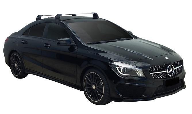 Сиви супер аеродинамични греди Yakima Flush греди за Mercedes CLA Coupe модел от 2013 година и нагоре