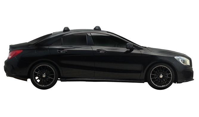 Сиви супер аеродинамични греди Yakima Flush греди за Mercedes CLA Coupe модел от 2013 година и нагоре