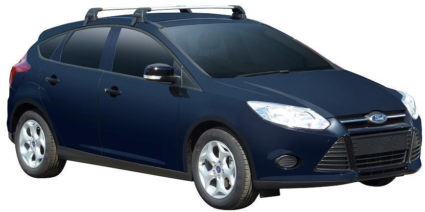 Супер аеродинамични ЧЕРНИ Yakima Flush греди за Ford Focus хечбек модел 2011 до 2018 година