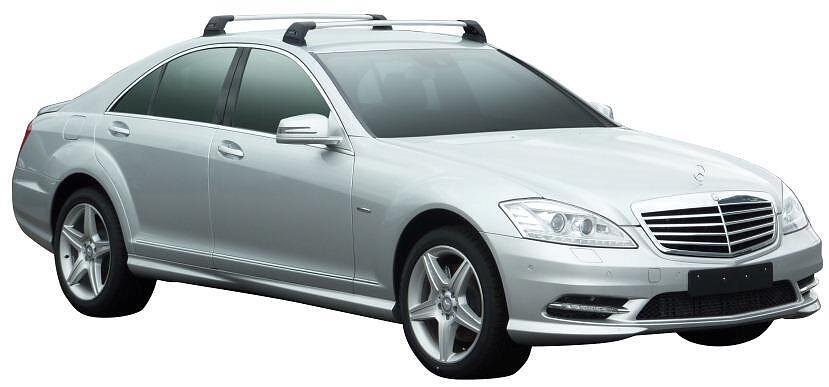 Супер аеродинамични ЧЕРНИ Yakima Flush греди за Mercedes S-Класа W221 модел 2006 до 2013 година