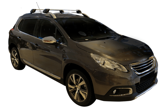 Черни Yakima Flush греди за Peugeot 2008 2013-2020 със стандартни надлъжни греди