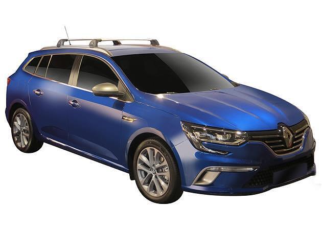 Черни аеродинамични греди Yakima Flush за Renault Megane 4 комби с надлъжни греди след 2016 година