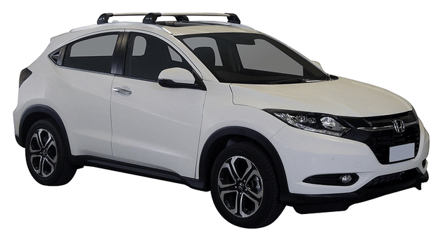 Черни аеродинамични греди Yakima Flush за HONDA HR-V от 2015 до 2024 година с плътни вградени надлъжни греди