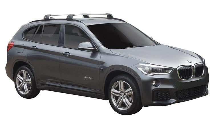 Черни аеродинамични греди Yakima Flush за BMW X1 F48 от 2016 до 2021 година с вградени надлъжни греди