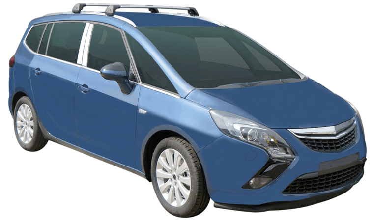 Черни Yakima Flush греди за Opel Zafira C от 2011 до 2020 година с вградени надлъжни греди