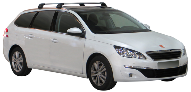 ЧЕРНИ Yakima Flush греди за Peugeot 308 комби модел след 2014 година с вградени надлъжни греди