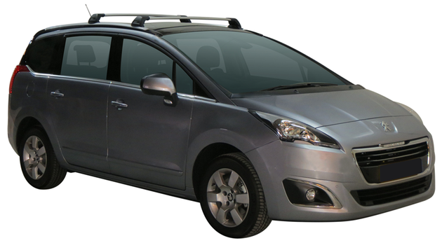 ЧЕРНИ Yakima Flush греди за Peugeot 5008 модел от 2009 до 2016 година с вградени надлъжни греди