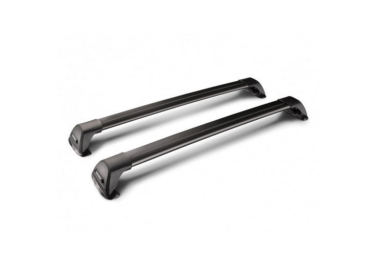 Черни аеродинамични греди Yakima Flush за Hyundai Santa Fe модел 2012 до 2018 година с вградени надлъжни греди