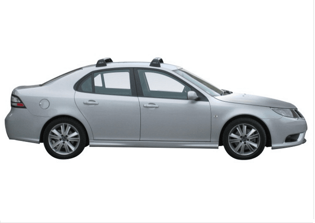Супер аеродинамични СИВИ Yakima Flush греди за SAAB 9-3 седан и комби без надлъжни греди модел от 2003 до 2007 година