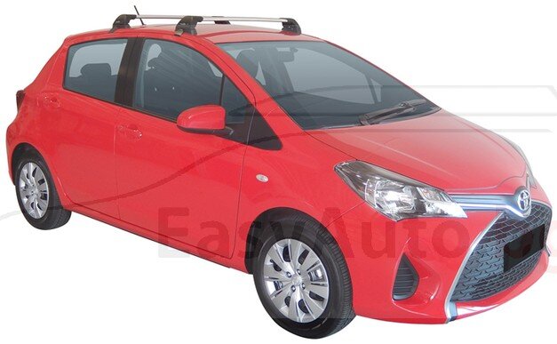 Черни Yakima Flush греди за Toyota Yaris с 5 врати след 2011 до 2020 година