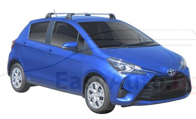Черни Yakima Flush греди за Toyota Yaris с 5 врати след 2011 до 2020 година
