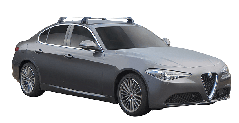 Черни аеродинамични греди Yakima Flush за Alfa Romeo Giulia след след 2016 година БЕЗ надлъжни греди