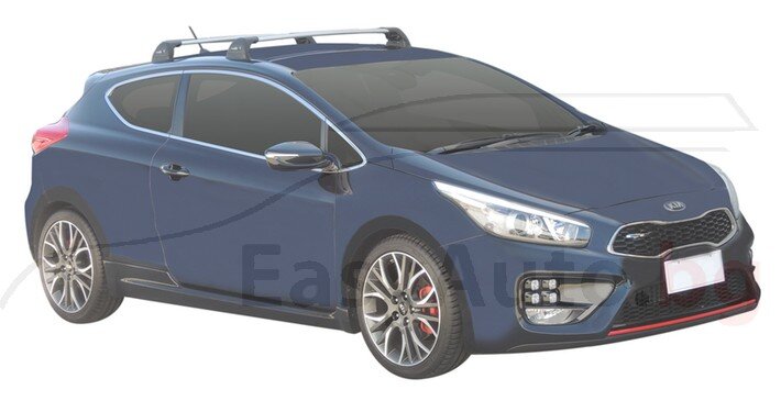 Черни Yakima Flush греди за Kia Ceed Хечбек 2012-2018, Cee'd Хечбек 2018-, Procee'd 2007-2020 година