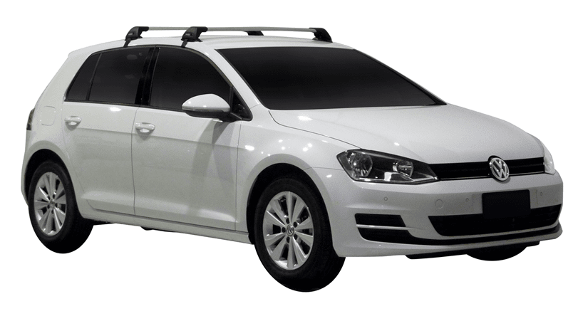 Черни Yakima Flush греди за VW GOLF 7 Hatchback с 5 врати от 2012 до 2020 година