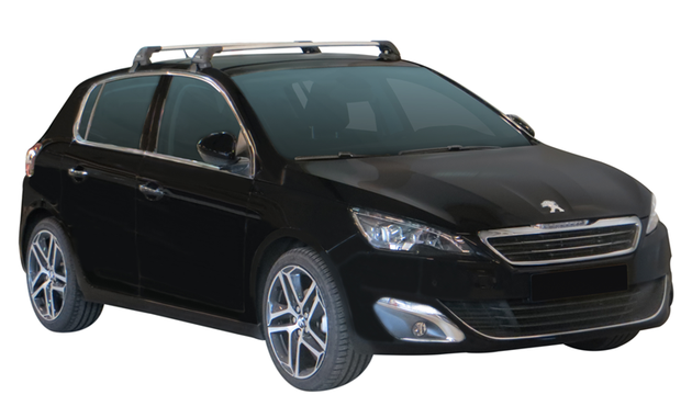 Черни Yakima Flush греди за Peugeot 308 Хечбек от 2013 година и нагоре