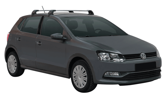 Черни Yakima Flush греди за VW Polo 2009-2018 модел с 5 врати
