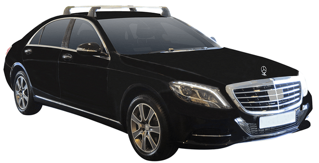 Черни аеродинамични греди Yakima Flush за Mercedes S-класа W222 от 2013 до 2021 година