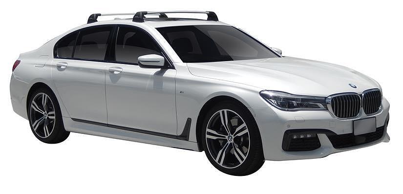 Черни аеродинамични греди Yakima Flush за BMW 7-ма серия G11 модел от 2015 до 2023 година