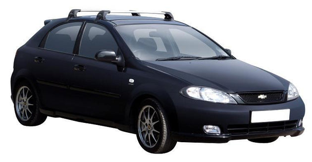 Черни супер аеродинамични товарни греди Yakima Flush за Chevrolet Lacetti Hatchback с 5 врати модел след 2003 до 2008 година