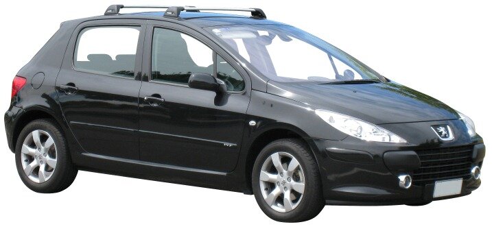 Yakima Flush греди за Peugeot 307 Хечбек - Черни