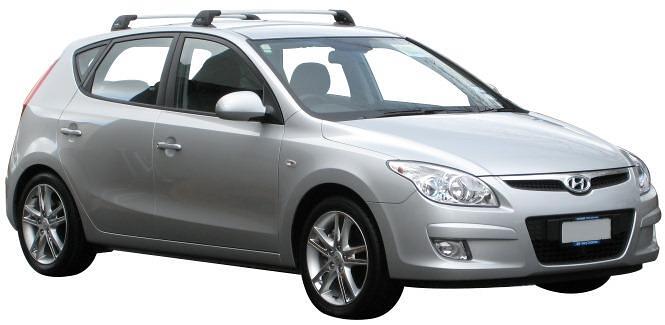 Черни супер аеродинамични товарни греди Yakima Flush за Kia Ceed Hatchback 2006-2012, Hyundai i30 Hatchback 2007-2012, Hyundai Accent 2011-2015 година