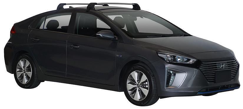 Черни Yakima Flush греди за Hyundai Ioniq модел от 2016 до 2023 година