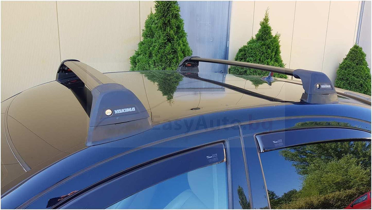 Черни супер аеродинамични греди Yakima Flush за Mercedes E-класа Седан от 2002 до 2009 година