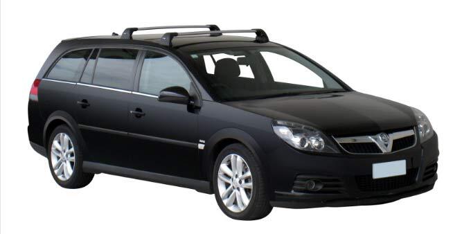 Yakima Flush греди за Opel Vectra C седан, хечбек и комби с Fixpoint - Черни