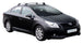 Черни супер аеродинамични товарни греди Yakima Flush за Toyota Avensis sedan с 4 врати от 2009 до 2021 година
