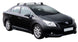 Черни супер аеродинамични товарни греди Yakima Flush за Toyota Avensis sedan с 4 врати от 2009 до 2021 година