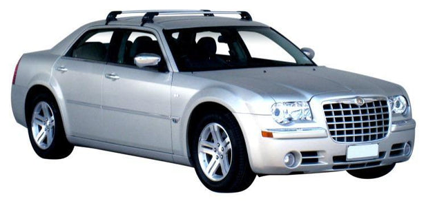 Черни супер аеродинамични греди Yakima Flush за Chrysler 300C седан с 4 врати