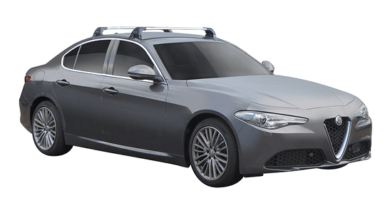 Сиви аеродинамични греди Yakima Flush за Alfa Romeo Giulia след след 2016 година БЕЗ надлъжни греди