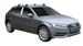 Сиви супер аеродинамични греди Yakima Flush греди за Audi A3 Sportback (5 врати) модел от 2013 до 2020 година с вградени надлъжни греди